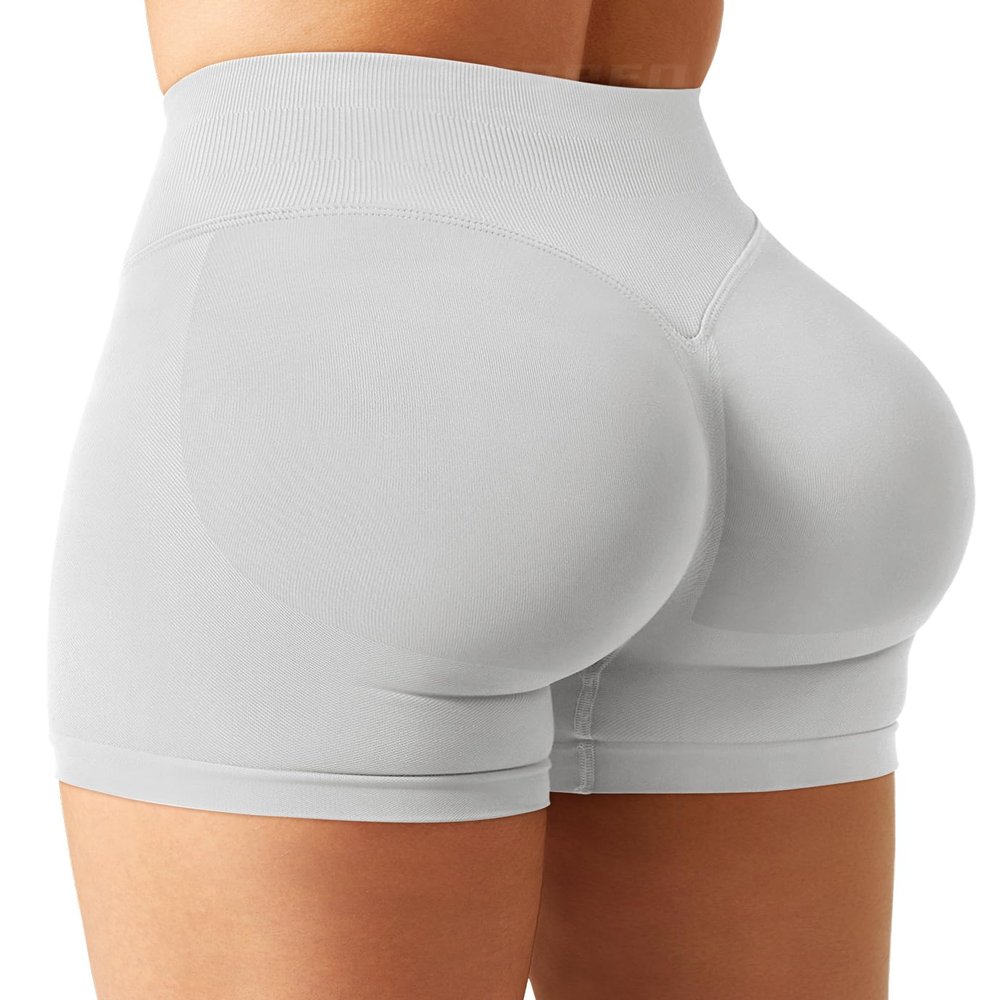YEOREO SoftHue Women Workout Gym Impact Shorts Hidden Scrunch Butt Lifting 2.5"/3.6"/4.5"/6" Seamless Shorts Beige S