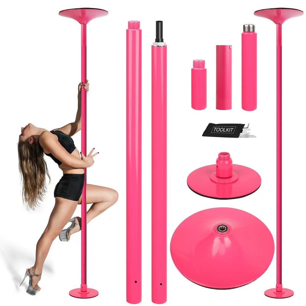 Professional Spinning Dancing Pole 45mm Removable Dance Pole Set Spinning Pole Dance Portable Static Fitness Dancing Pole Kit for Exercise Club Party Pub Home Gym