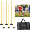 Desyeryamimi Agility Training Poles for Soccer/Dog/Horse,Adjustable Football Basketball Speed and Agility Training Equipment,Set of 6,5.4FT with Round Rubber Base view 1