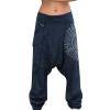 Mens Casual Harem Pants Baggy Linen Boho Yoga Jogger Pants Elastic Waist Vintage Hippie Drop Crotch Trousers Plus Size A- Dark Blue view 1