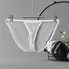 JEsilunmaMY Men's Ice Silk Mesh Bikini Briefs Low Waist Breathable Panties Underwear See Through Pouch G-String Thongs (White-5PC,Medium) view 4