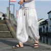 Mens Casual Harem Pants Baggy Linen Boho Yoga Jogger Pants Elastic Waist Vintage Hippie Drop Crotch Trousers Plus Size view 2
