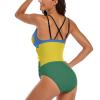 Adugen Origei Summer Print Women's Rwanda Flag One-Piece Hawaii Bikini Swimsuit M view 3