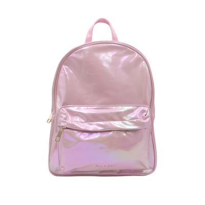 MOSSTYUS Holographic Backpack Iridescent Shoulder Bag Hologram Laser Satchel Travel Casual Daypack Purse for Women Men,Pink 7#