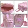 MOSSTYUS Holographic Backpack Iridescent Shoulder Bag Hologram Laser Satchel Travel Casual Daypack Purse for Women Men,Pink 7# view 3