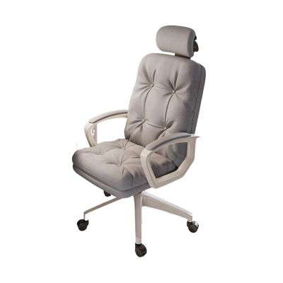 YXIANG56Q Executive Desk Chair High Back Office Chair Home Leather Swivel Chair with Wheels Comfortable Soft Adjustable Office Chair Descending Swivel Chair Office Chair(Gris), yuqing2022