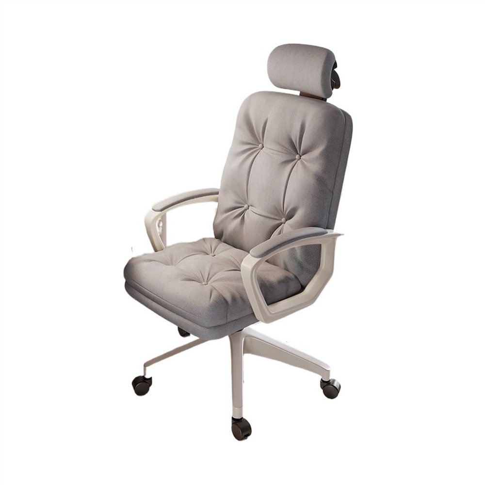 YXIANG56Q Executive Desk Chair High Back Office Chair Home Leather Swivel Chair with Wheels Comfortable Soft Adjustable Office Chair Descending Swivel Chair Office Chair(Gris), yuqing2022