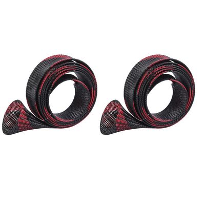 SagaSave 2 Pcs Extendable Fishing Rod Protector, Cover Braided Mesh Rod Protector Pole Gloves Fishing Tool for Casting Sea Fishing Rod Spinning Fishing Rod