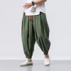 Mens Casual Harem Pants Baggy Linen Boho Yoga Jogger Pants Elastic Waist Vintage Hippie Drop Crotch Trousers Plus Size view 3