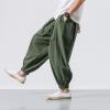 Mens Casual Harem Pants Baggy Linen Boho Yoga Jogger Pants Elastic Waist Vintage Hippie Drop Crotch Trousers Plus Size view 4