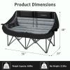 Youtanic Oversized Double Camping Chair, Folding Loveseat Camping Couch with Pocket, Cup Holder and Carry Bag, Heavy Duty Portable Camping Chairs for Adults, Fishing, Sports, Trip, up to 660lbs, Black view 3
