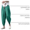 Mens Casual Harem Pants Baggy Linen Boho Yoga Jogger Pants Elastic Waist Vintage Hippie Drop Crotch Trousers Plus Size B- Green view 3