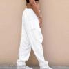 Mens Casual Harem Pants Baggy Linen Boho Yoga Jogger Pants Elastic Waist Vintage Hippie Drop Crotch Trousers Plus Size A- White view 3