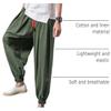 Mens Casual Harem Pants Baggy Linen Boho Yoga Jogger Pants Elastic Waist Vintage Hippie Drop Crotch Trousers Plus Size view 4