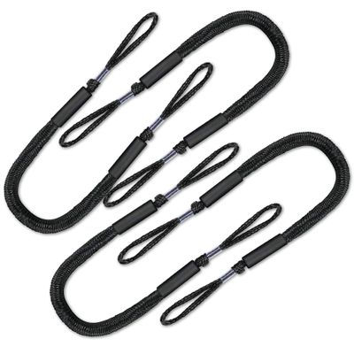 Mooring Strap 4FT Bungee Dock Line 4-Pack - Essential Accessories for Built-in Bumpers, Kayaks, Boats, SeaDoo, Jet Skis, Pontoons, Canoes, Jet Skis, and More