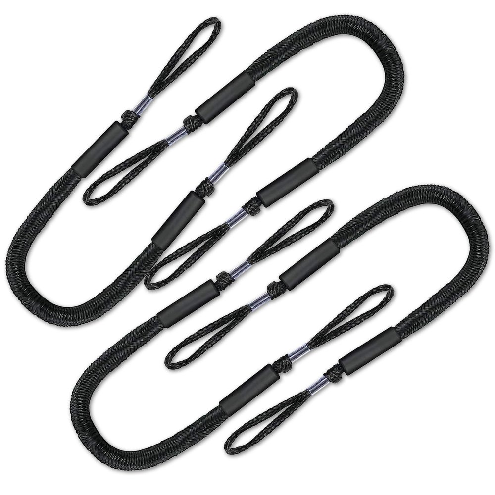 Mooring Strap 4FT Bungee Dock Line 4-Pack - Essential Accessories for Built-in Bumpers, Kayaks, Boats, SeaDoo, Jet Skis, Pontoons, Canoes, Jet Skis, and More