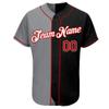 Pisting Black Grey Baseball Jerseys for Men Women Youth, Customized Softball Shirts Stitched Name Number Logo, Personalized Sports T-Shirts Small and Large, Design Button Up V-Neck Team Uniform view 2