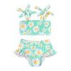 YOUNGER TREE Toddler Girls Two Pieces Swimsuit Color Block Stripe Swimwear Summer Beach Bathing Suit 18M-5TGreen#Daisy 2-3T view 1