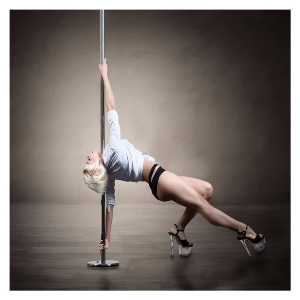 Spinning Pole Portable Removable 9ft 10ft 12ft Portable Pole Dancing Pole 40mm, Spinning Static Dance Pole with Ceiling Mount for Home Flat Apartment, Stripper Pole Kit, Easy to Install(7.5ft-9ft/2.3m