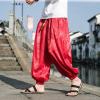 Mens Casual Harem Pants Baggy Linen Boho Yoga Jogger Pants Elastic Waist Vintage Hippie Drop Crotch Trousers Plus Size view 2