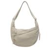 Generic Sling Dumpling Crossbody Nylon Underarm Bag With Zipper - Crescent Satchel Purse Shoulder Handbag Hobo for Office Travel - Beige view 1