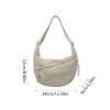 Generic Sling Dumpling Crossbody Nylon Underarm Bag With Zipper - Crescent Satchel Purse Shoulder Handbag Hobo for Office Travel - Beige view 3