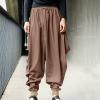 Mens Casual Harem Pants Baggy Linen Boho Yoga Jogger Pants Elastic Waist Vintage Hippie Drop Crotch Trousers Plus Size view 2