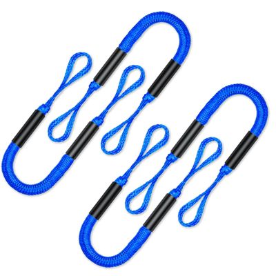 Mooring Strap 4FT Bungee Dock Line 4-Pack - Essential Accessories for Built-in Bumpers, Kayaks, Boats, SeaDoo, Jet Skis, Pontoons, Canoes, Jet Skis, and More
