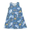 ALAZA Cartoon Dolphin Leaf Blue Girls Toddler Casual Dress for Summer Sleeveless Dresses Sundress 6 Years view 1