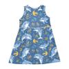 ALAZA Cartoon Dolphin Leaf Blue Girls Toddler Casual Dress for Summer Sleeveless Dresses Sundress 6 Years view 2