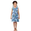 ALAZA Cartoon Dolphin Leaf Blue Girls Toddler Casual Dress for Summer Sleeveless Dresses Sundress 6 Years view 4