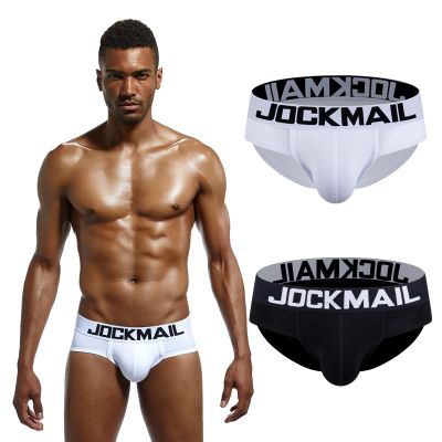 JOCKMAIL Mens Briefs Underwear Mens Cotton Briefs Moisture Wicking Underpants Soft Breathable Men Briefs (US, Alpha, XX-Large, Regular, Regular, White+Black)