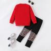 Afsmlys Kid Young Girl Clothes Outfit Bear Print Sweatshirt Colour Patchwork Pants 2PC Fall Winter Clothing Set(4-5T) view 3