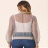 Allegra K Mesh Sheer Jacket for Women's See Through Long Sleeve Zip Up Bomber Jacket X-Large Gray view 3