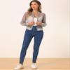 Allegra K Mesh Sheer Jacket for Women's See Through Long Sleeve Zip Up Bomber Jacket X-Large Gray view 4