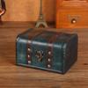 YTDJJWLS Vintage Solidwood Box Jewelry Necklace Storage Treasure Box, Green view 2