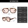 YAMEIZE 70s Double Bridge Hexagonal Sunglasses - Retro Pilot Sunglasses Square Geometric Eyewear Driving for Women Men view 4