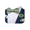 YOHOWA Sage Green Bow Ties for Men Self-tied Silk Bowtie with Lapel Pin Brooch and Handkerchief Cufflinks for Wedding Party Prom view 2