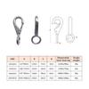 Generic 2/4Pcs Fixed Snap Hook, Stainless Steel 316 Mini Directional Hook with Fixed Ring Boat Rigging Quick Release Fixing Buckle (100mm(3#)-4Pcs), sliver view 4