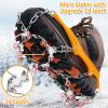 WIN.MAX Crampons for Shoes, Traction Cleats Ice Snow Grips with 19 Stainless Steel Spikes, Shoe Talons Anti - Slip Boots Spikes for Walking, Jogging, Climbing and Hiking (Yellow, XL) view 2
