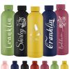 Xihedfd Personalized Water Bottles Custom Engraved Water Bottle with Name Customized Insulated Stainless Steels 16oz Water Bottle for School Office Sport, Yellow view 1