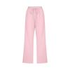 XUNRYAN 2024 Capri Pants for Women Casual Summer Drawstring Stretch High Waist Linen Pants Wide Leg Plus Size Lounge Capris view 3