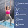 KikandKo Yoga Mat Towel Non Slip Sweat Absorbent Hot Yoga Towels, Soft Yoga Blankets with Travel Bag, Skidless Mat Cover for Workout, Gym, Fitness 72.8"x26.8", Light Blue Marble view 2