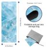 KikandKo Yoga Mat Towel Non Slip Sweat Absorbent Hot Yoga Towels, Soft Yoga Blankets with Travel Bag, Skidless Mat Cover for Workout, Gym, Fitness 72.8"x26.8", Light Blue Marble view 4