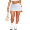 OZICERD High Waisted Golf Skort Tennis Skirt for Women Bodycon Mini Skirt Short Pickleball Athletic Skirt with Shorts White XS view 1