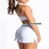 OZICERD High Waisted Golf Skort Tennis Skirt for Women Bodycon Mini Skirt Short Pickleball Athletic Skirt with Shorts White XS view 4