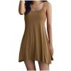 Oplxuo Nightgown for Women Sexy Sleep Dress with Built in Bra Sleeveless Summer Sleepwear Spaghetti Strap Cami Nightdress Yellow view 1