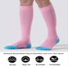 CS CELERSPORT 3 Pairs Compression Socks for Men and Women Running Support Socks, Blue+Watermelon Red+Pink, Large/X-Large view 2
