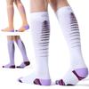 CS CELERSPORT 3 Pairs Compression Socks for Men and Women Running Support Socks, White+Orange+Purple, Large/X-Large view 1