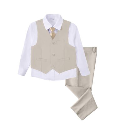 Suit for Boys,Ring Bearer Outfit,Boys Formal Vest Pants Set,Boy Suits Size 2 Champagne Suit